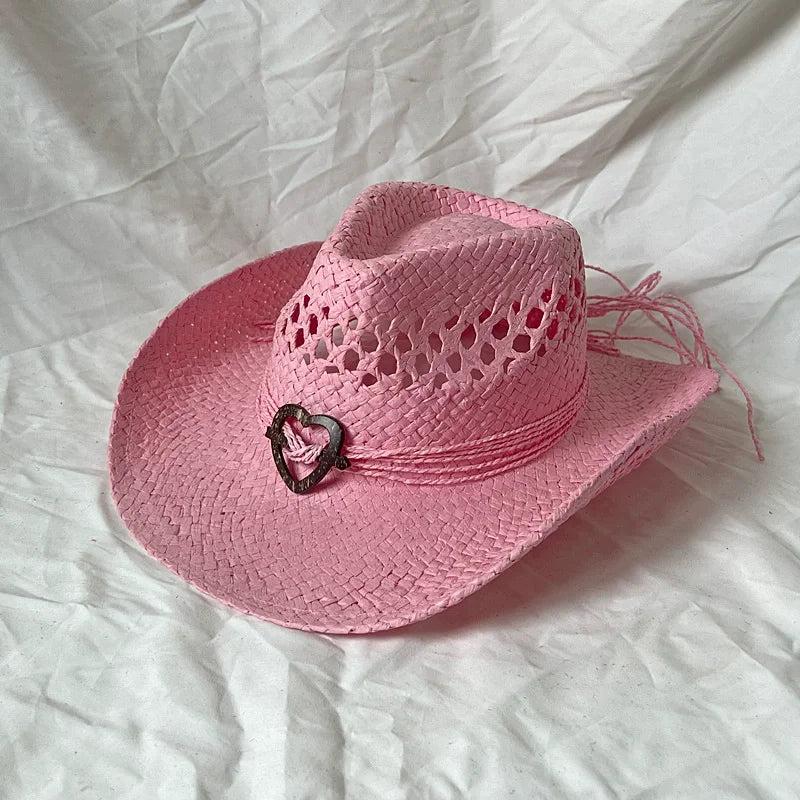 Women's Straw Cowgirl Hat – Wide Brim Shapeable Western Beach Sun Hat | Coastal Cowgirl Style
