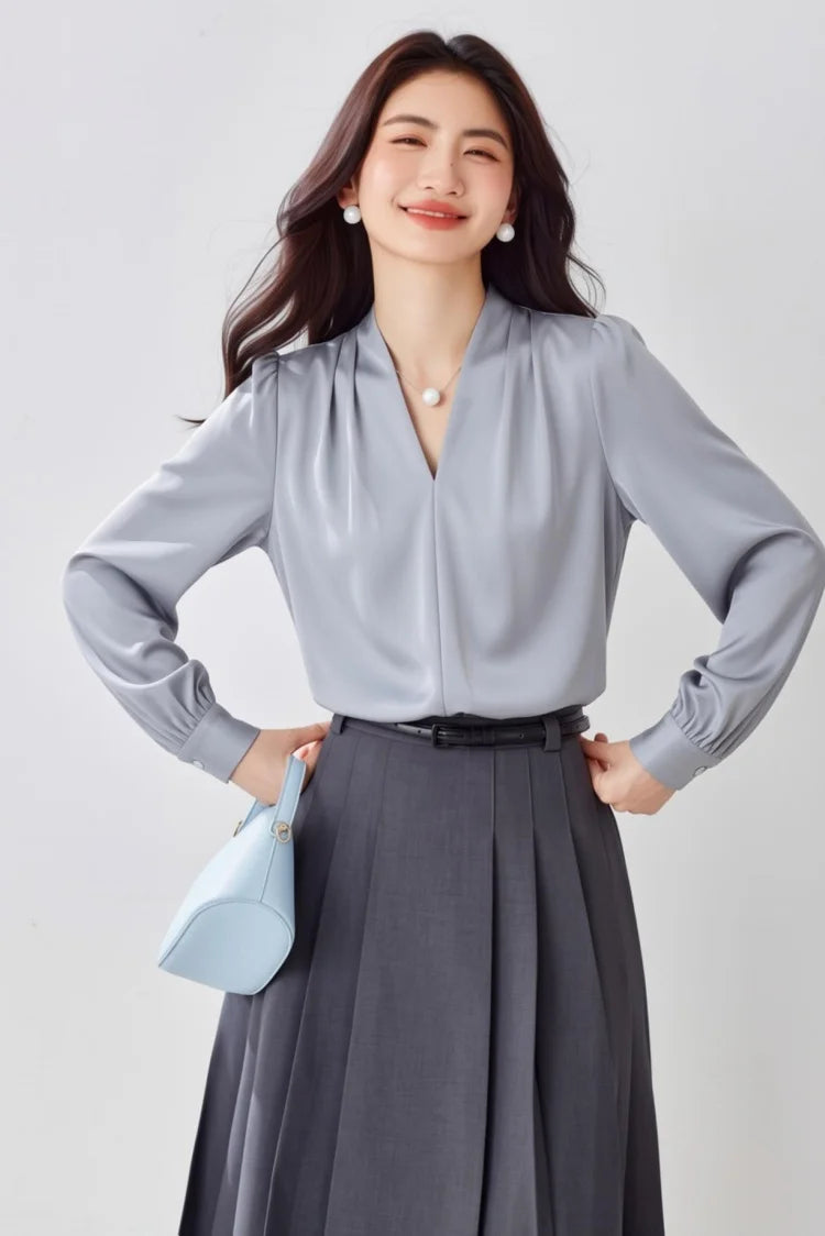 Women's Satin Office Blouse