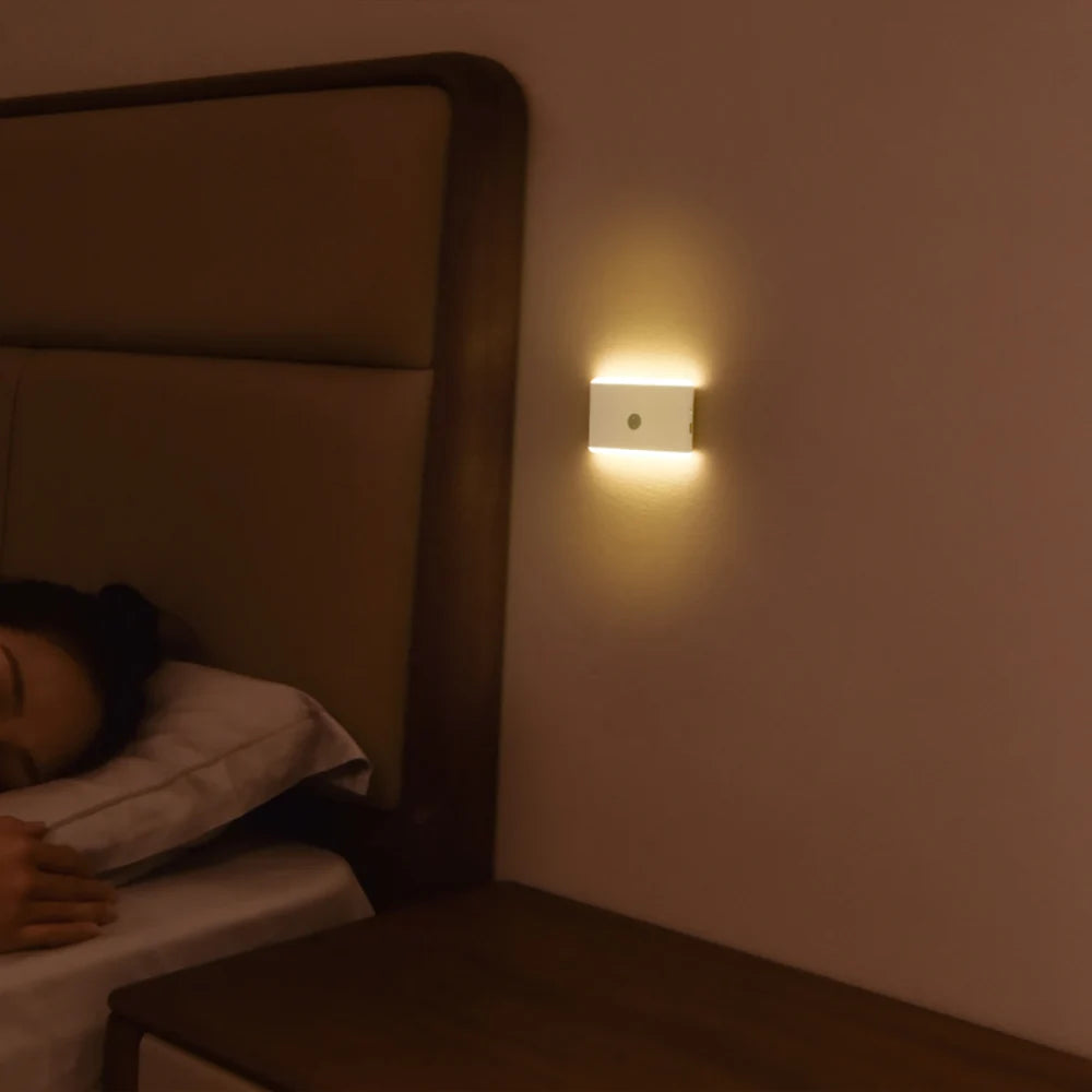 LED Motion Sensor Night Light, 3 Modes Stair Lamp, Dimmable Lighting with Battery, for Indoor Bedroom Cabinet Gift Camping Decor