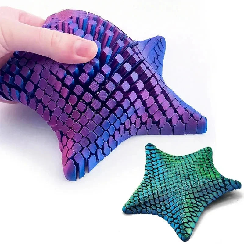 Cute 3D Printed Squishy Articulating Starfish - Stress Relief Fidget Starfish Toy, Unique Desk Decor & Flexible Gift Idea