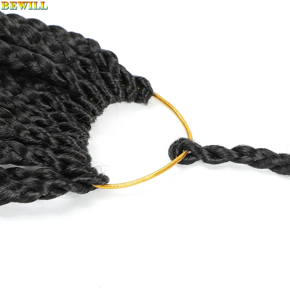 Goddess Box Braids Crochet Hair 14 18 24 Inch Bohemian Hippie Box Braids With Curly Ends Synthetic Braiding Hair for Black Women