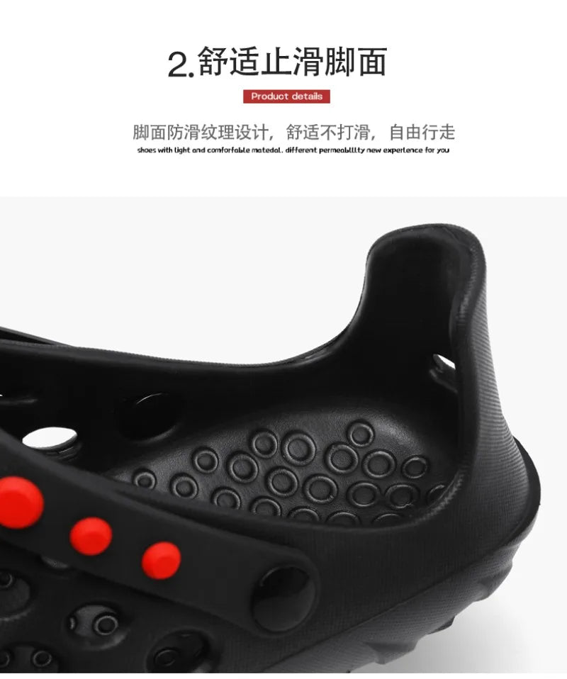 Summer Shoes Men Clogs Eva Slippers Men Flat Sandals Breathable Hole Shoes Men Beach Home Leisure Slides Men Summer Shoes