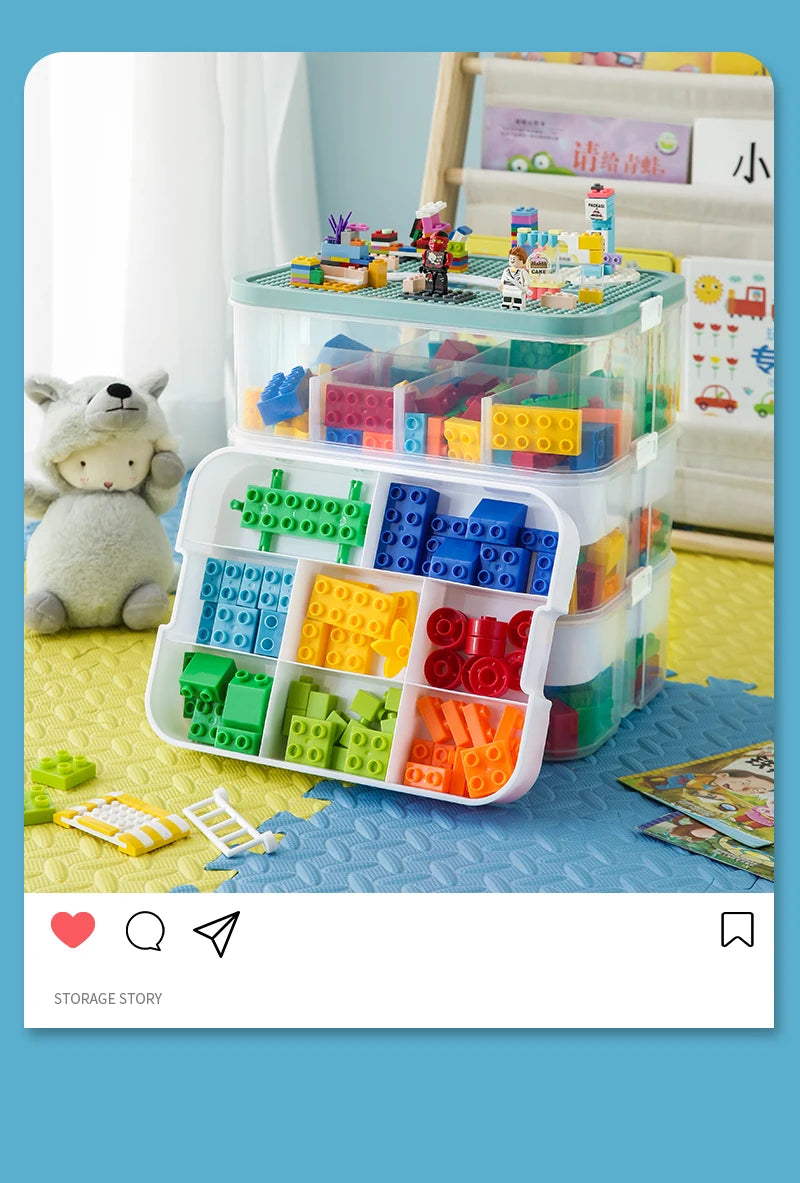 Lego Storage Box Building Block Organizer Particle Toy Jigsaw Puzzle Container Partition Lego Storage Bin Children Toy Organizer