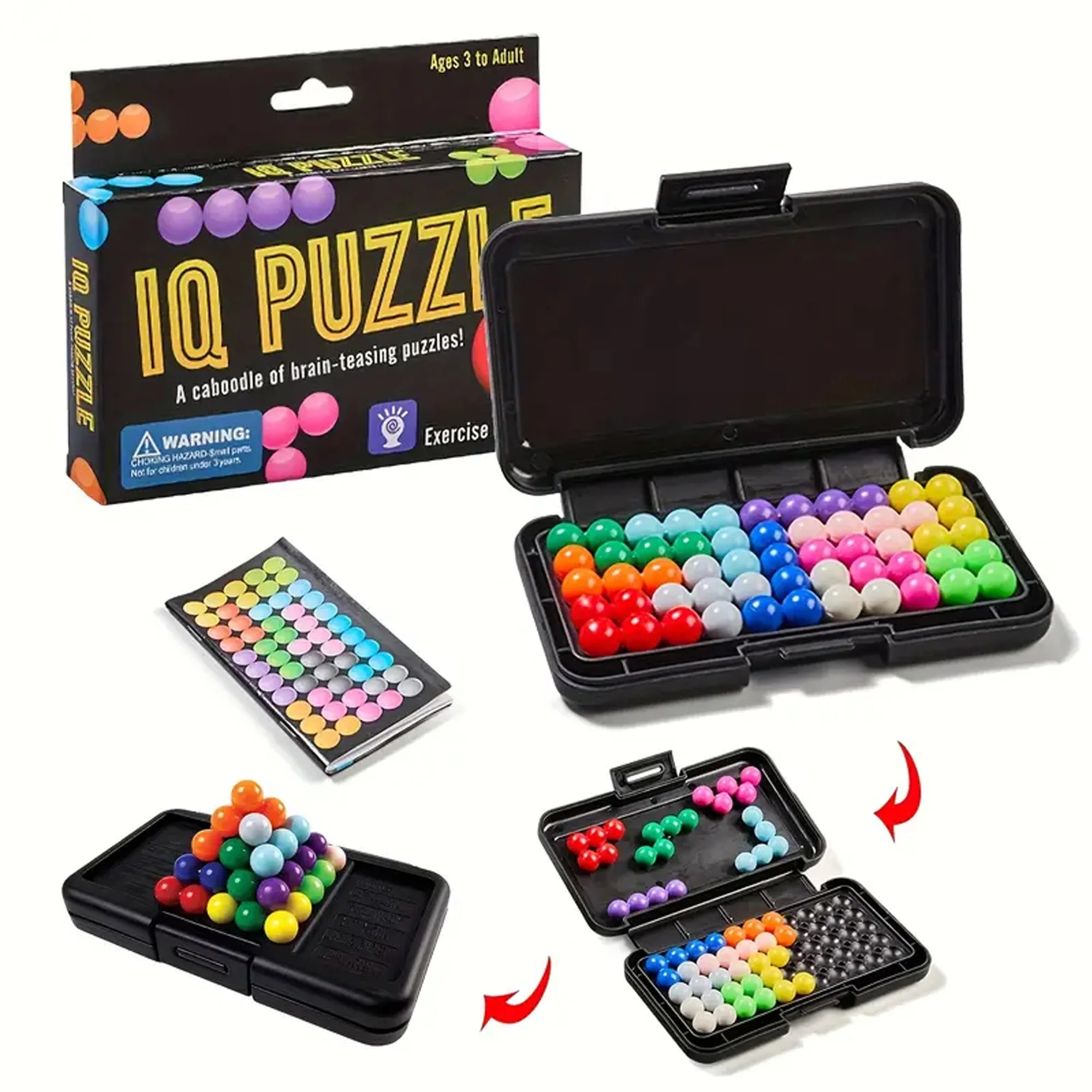 120 Challenges IQ 3D Pyramid Puzzle Board Game | Montessori Logic Toy for Kids
