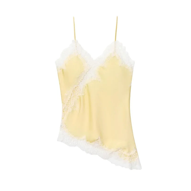 Women's Lace Asymmetric Backless Camisole Top