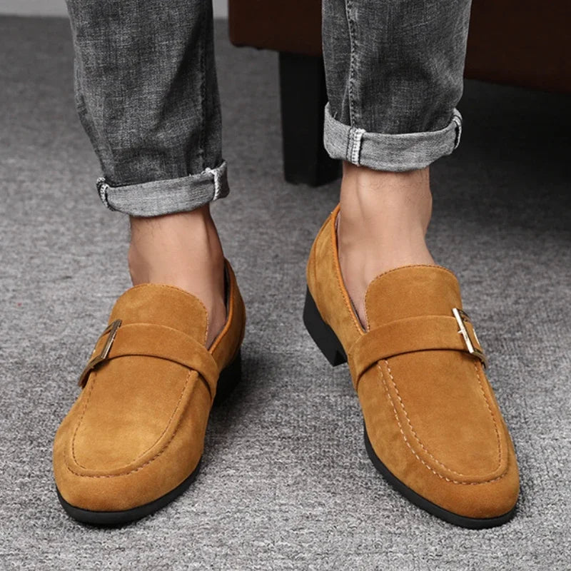 2026 Men's Dress Shoes Britain Casual Shoes High End Designer Suede Loafers for Man Luxury Banquet Wedding Shoes Zapatos Hombre