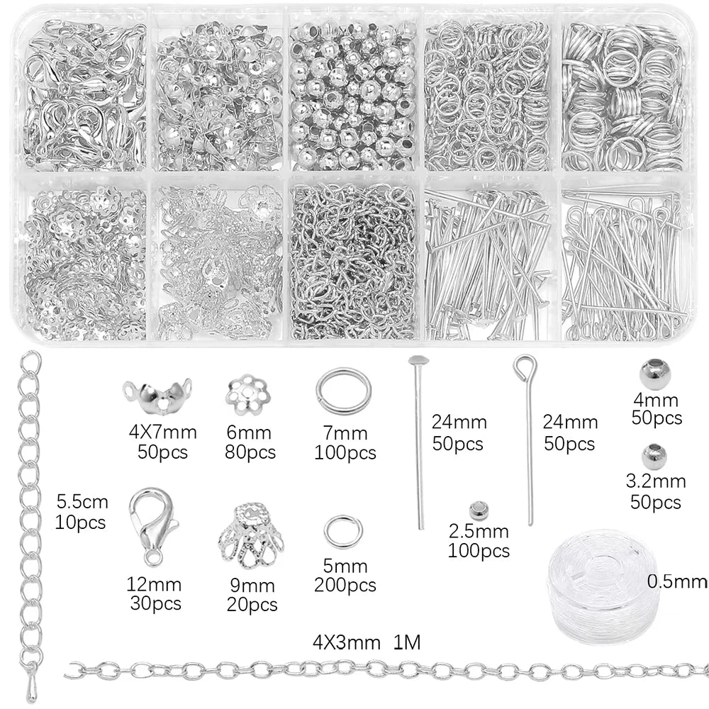 1Set/Bag Jewelry Making Starter Kit Earrings Necklace Findings DIY Beads Jewelry AccessoriesSuitable For Adults And Beginners