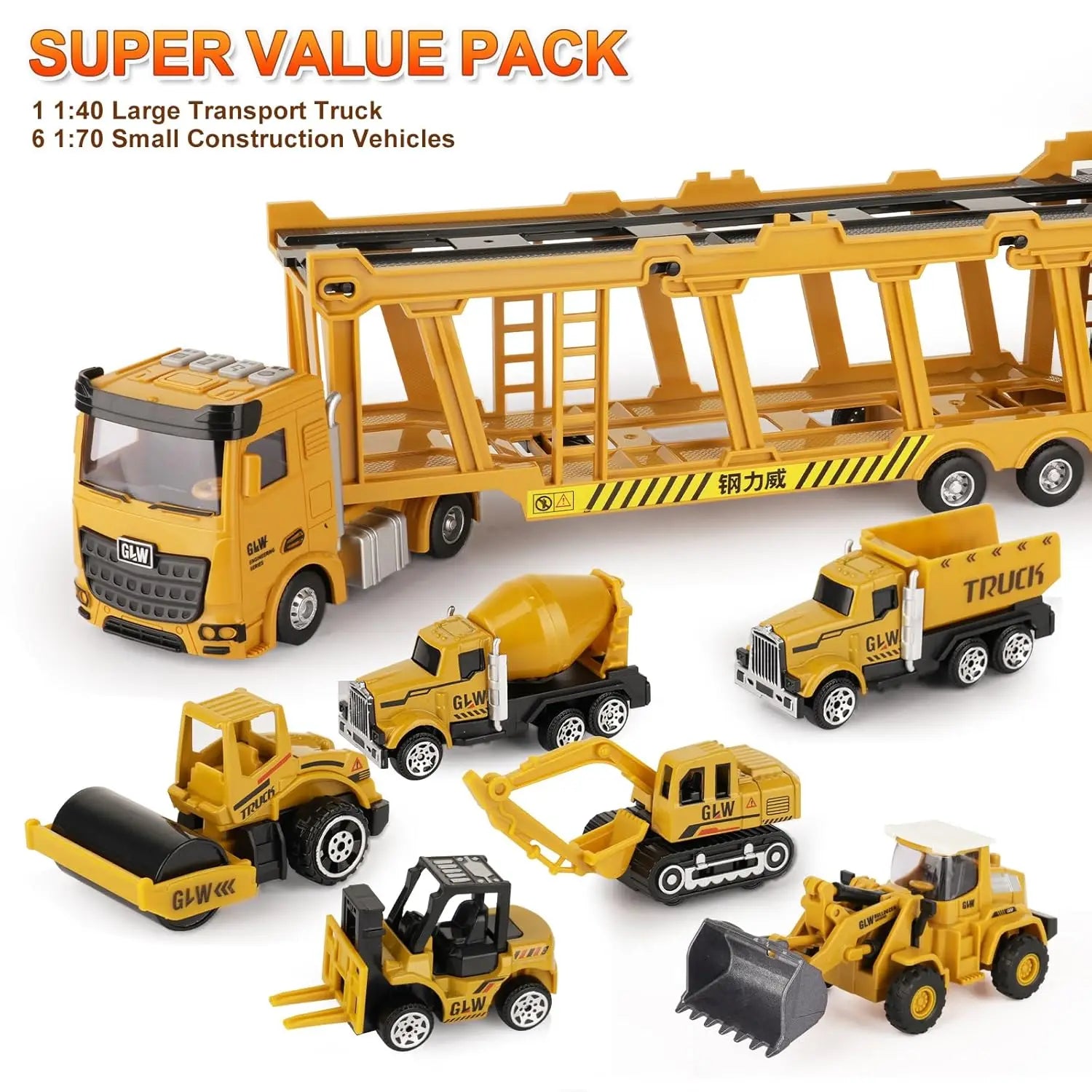 Construction Carrier Trucks Toy Set Highly Simulated Driving Model Vehicles Wheel Loaders Rollers Transport Trucks For Children