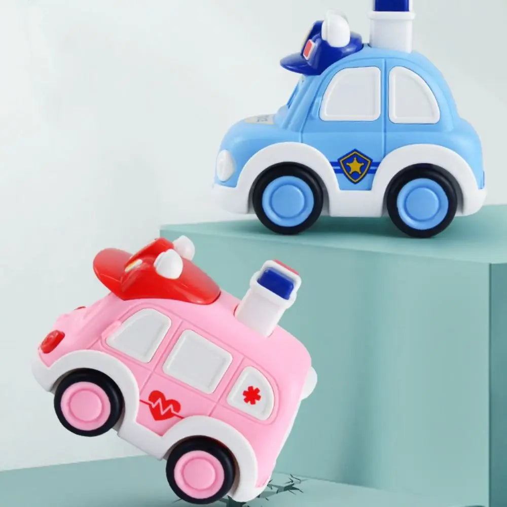 Interactive Police Car Press and Go Car Toy Vehicle Pull Back Push and Go Cars Fire Truck Mini Vehicles Wind-up Cars Toys Gift