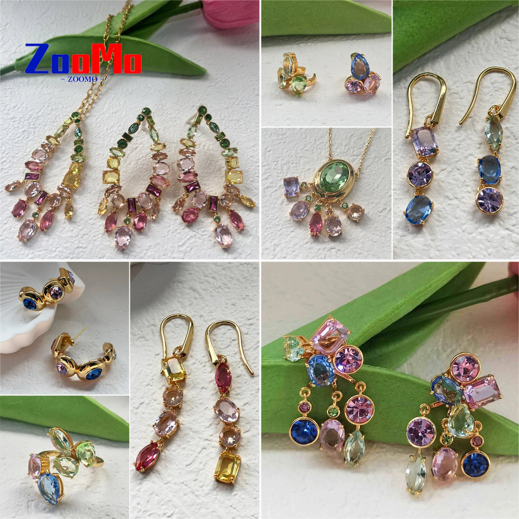 Original 2026 New Charms Water Drop Crystal Arrow Earrings Necklace Fine Jewelry Set Pearl Earrings Heart Bracelet Romantic Gift