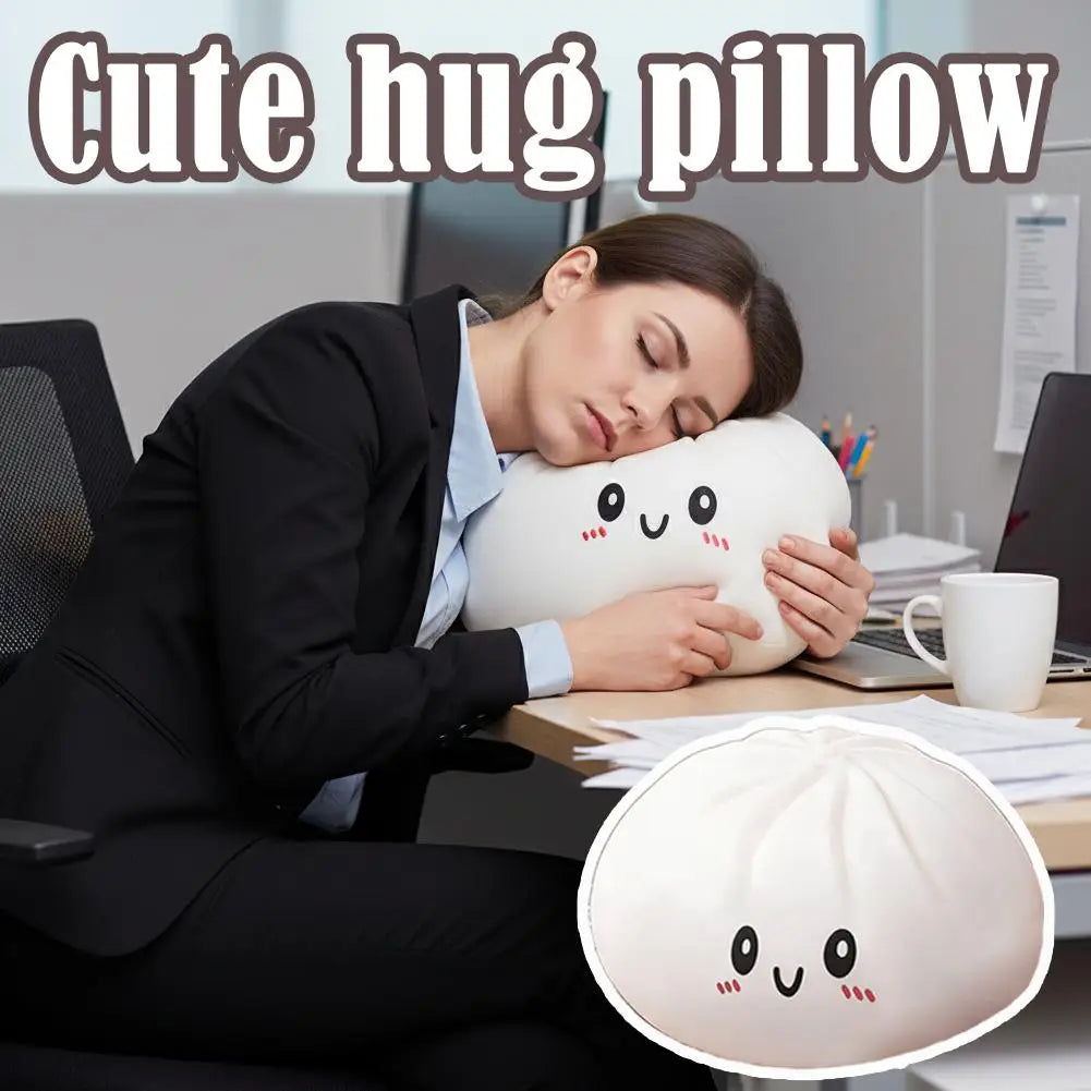 Large Dumpling Squishy Plush Pillow | Soft Huggable Steamer Design | Stress Relief Toy