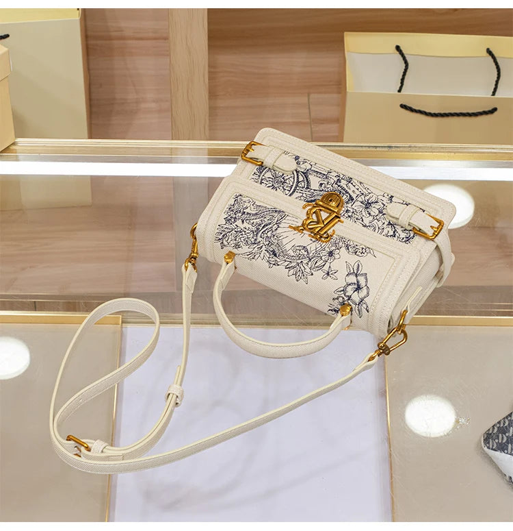 Women's Embroidered Floral Satchel Crossbody Bag