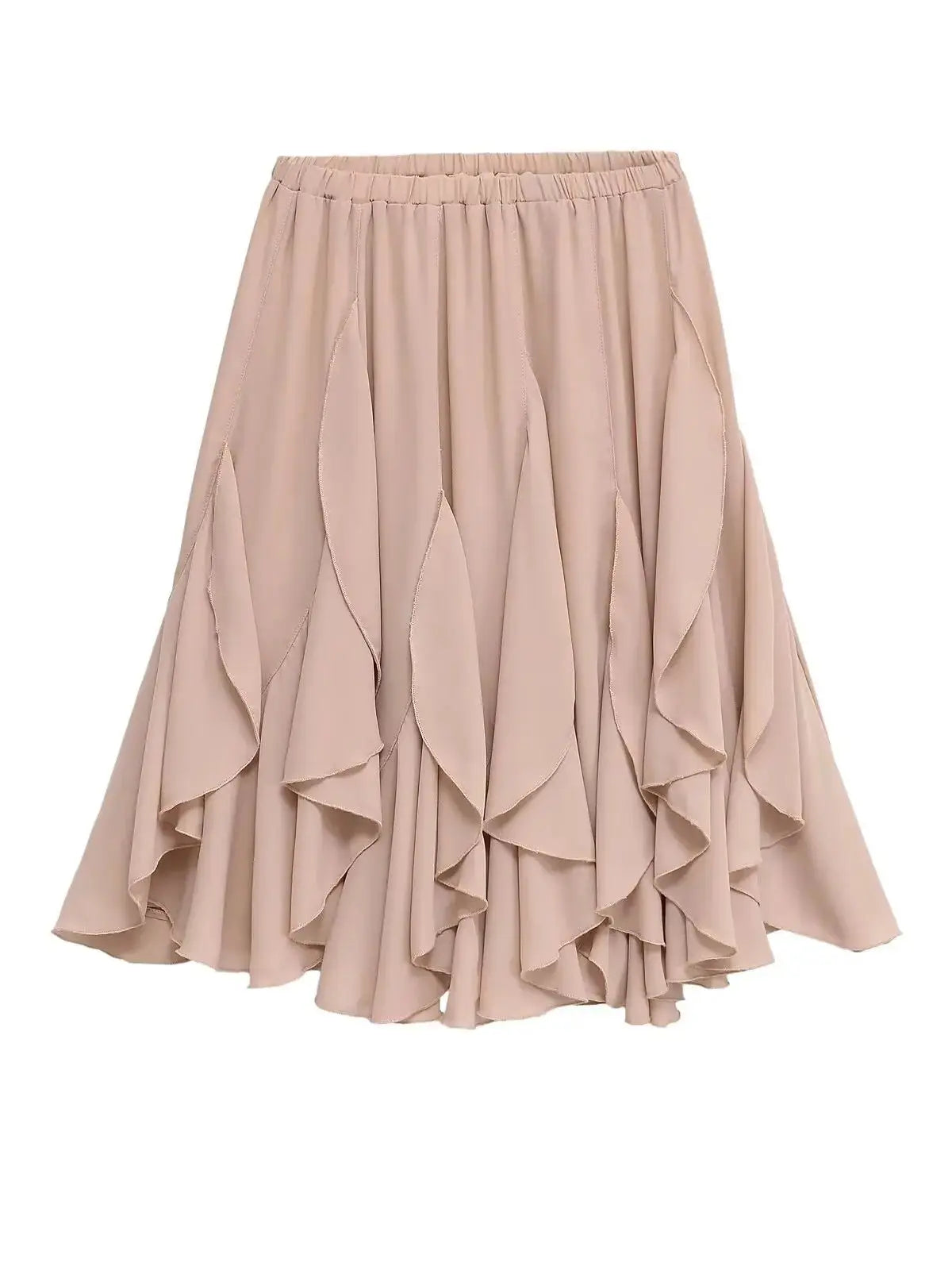 Women's Tiered Ruffle A-Line Midi Skirt