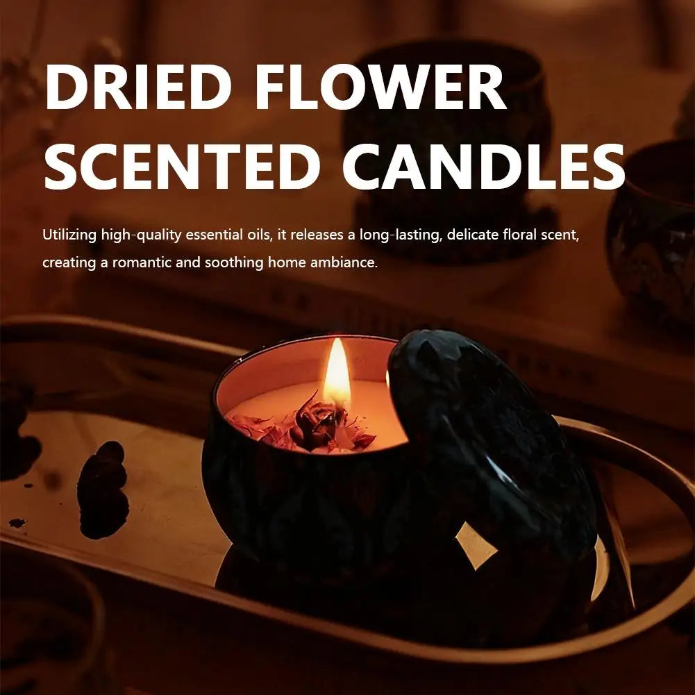 Vintage Floral Soy Wax Scented Candle Jar | 8 Fragrances – Lavender, Rose & More