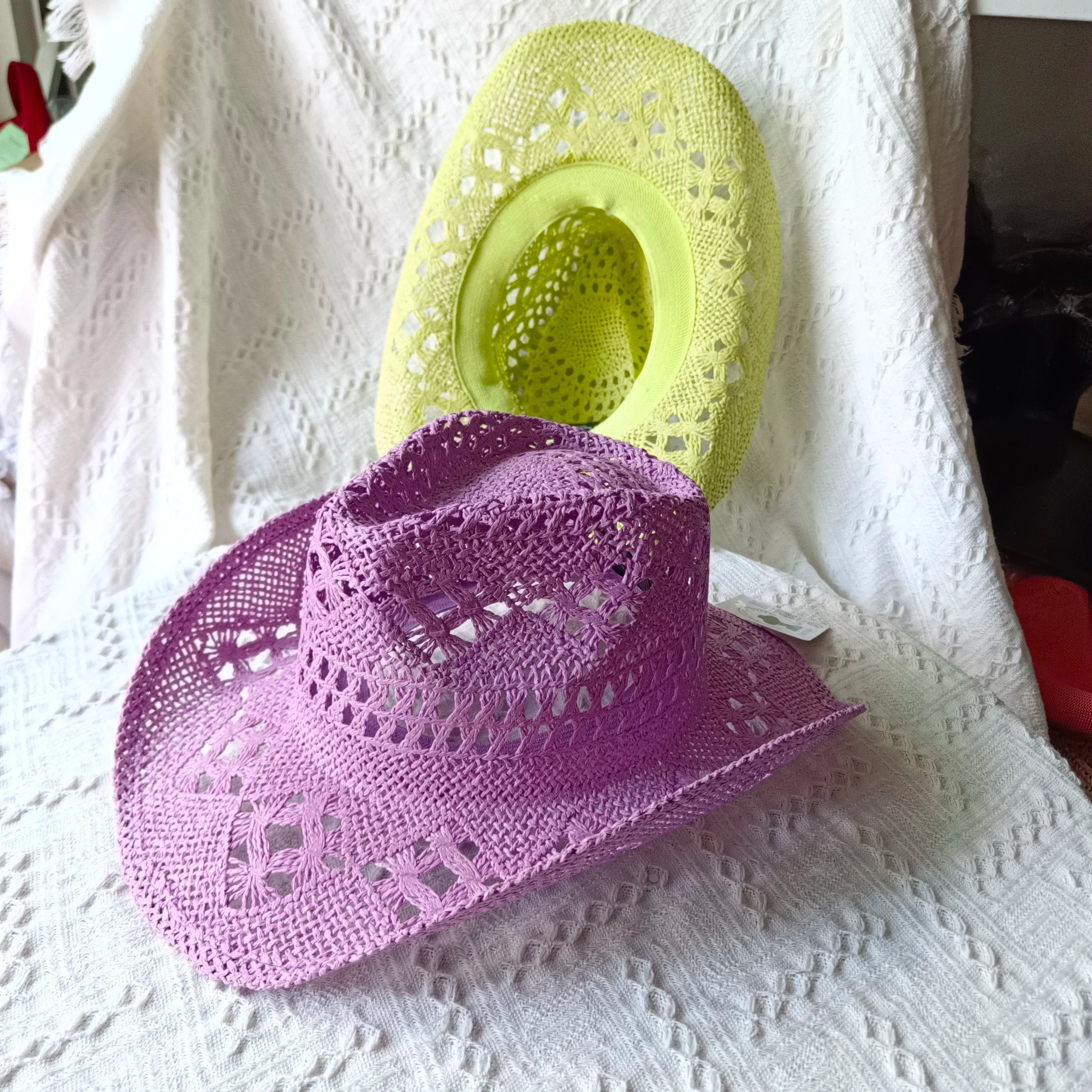 Women's Straw Cowgirl Hat – Wide Brim Shapeable Western Beach Sun Hat | Coastal Cowgirl Style