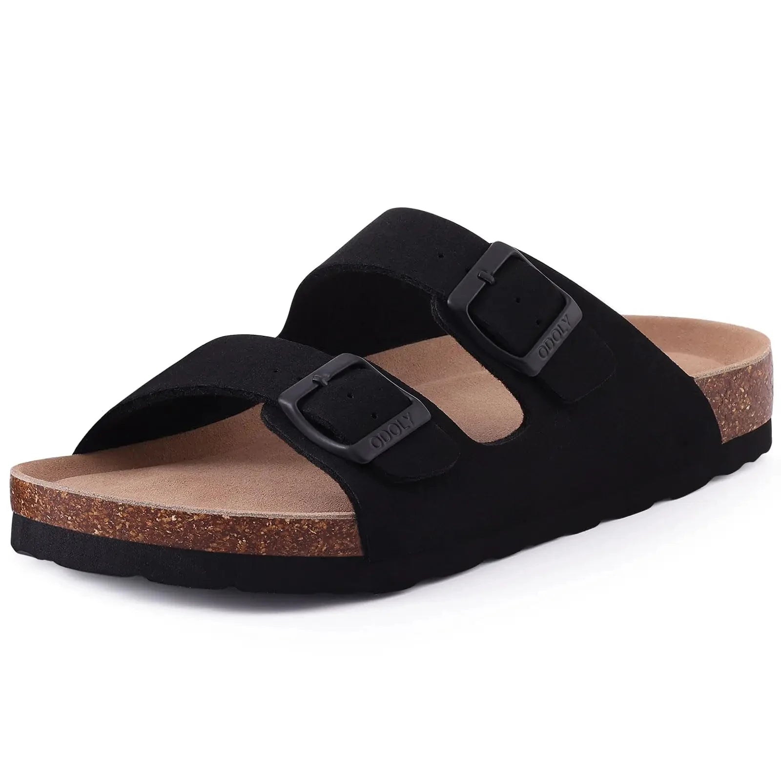 Goosecret Men Cow Suede Clogs Soft Cork Footbed Men Mules Slippers Fashion Men House Sandals With Arch Support Men Beach Sandals