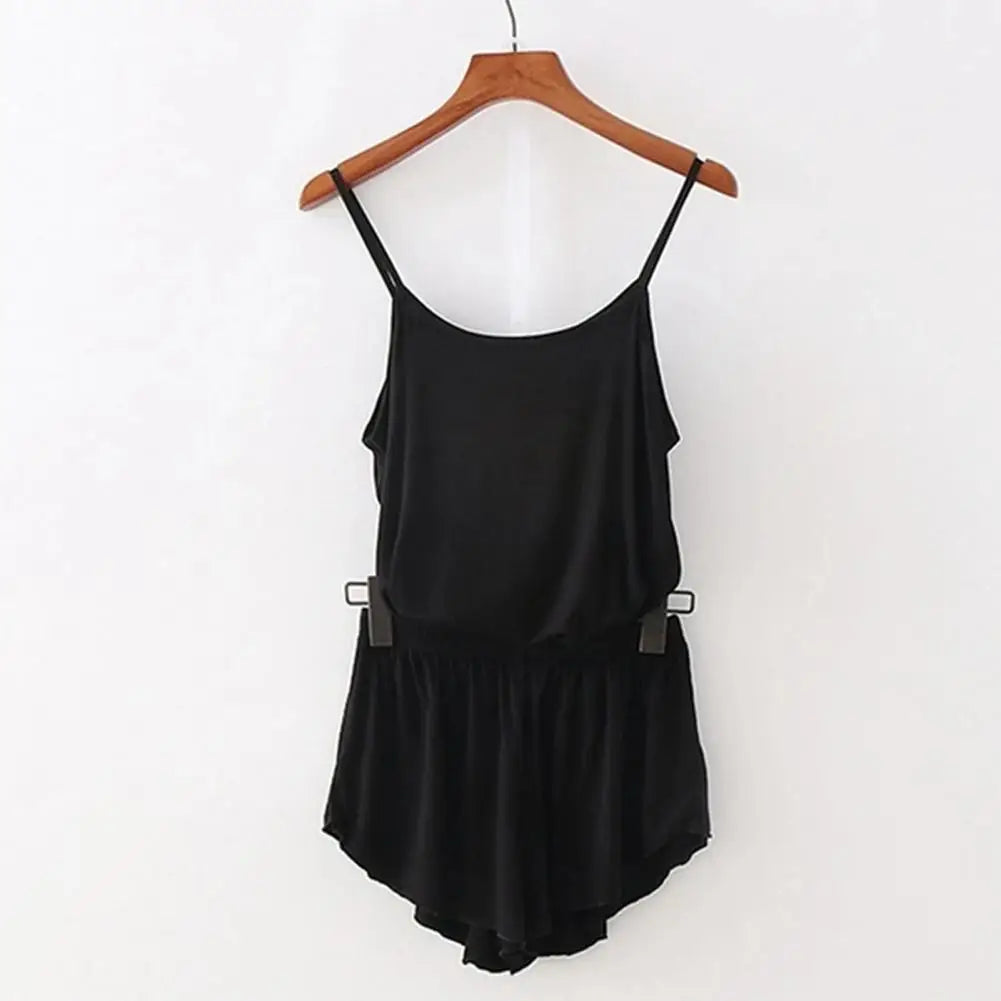 2 Pcs/Set Lounge Women Summer Pajamas Solid Color Sleeveless Camisole Shorts Lady Pajamas for Women Sleepwear Set
