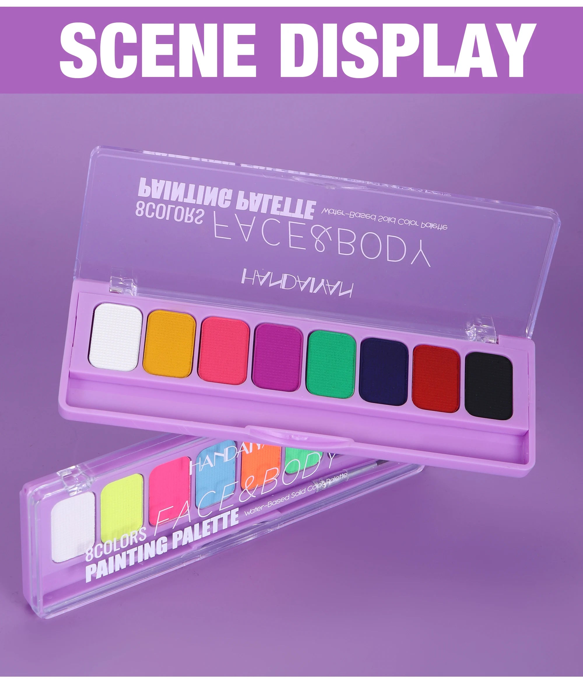 8 Color Face Body Paint Palette Water Soluble Fluorescent UV Makeup Halloween Party Cosmetics Fancy Dress Beauty