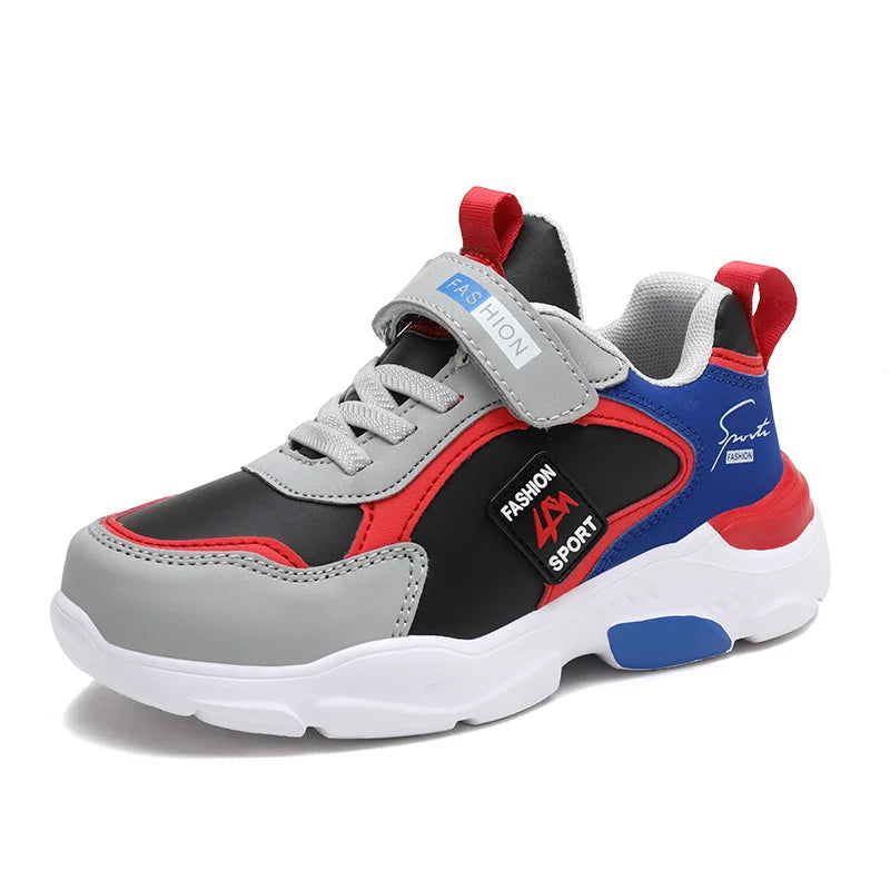 Boys' PU Leather Breathable Sport Sneakers