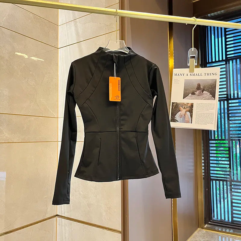 Women's Sports Jacket – Long Sleeve Zip-Up Athletic Top