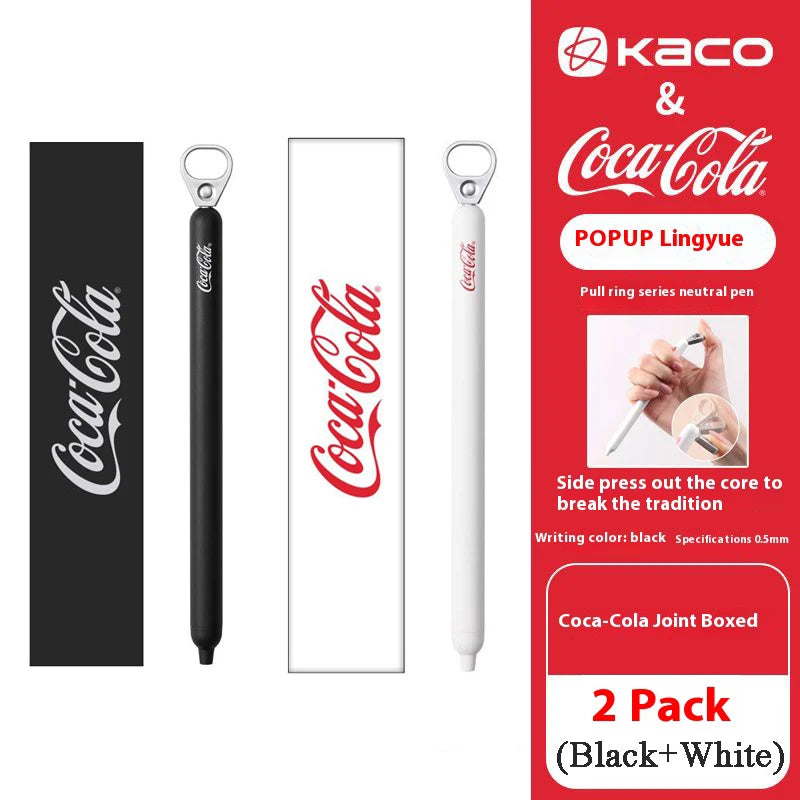 KACO x Fanta Pull-Tab Gel Pens,Creative Ins Signature Pen,0.5mm Quick Drying&Comfortable Grip Fun&Stess Relief Kawaii Stationery