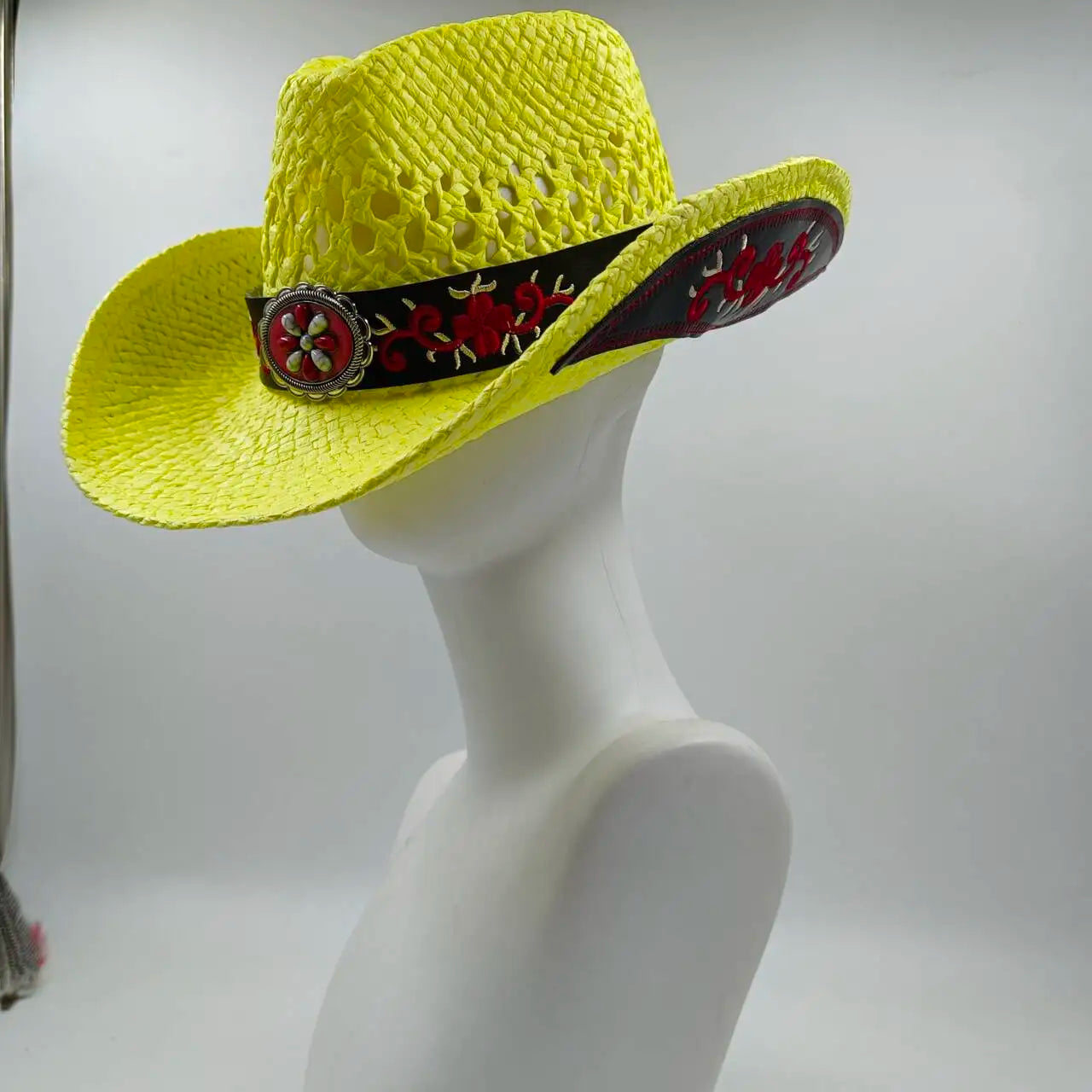 Women's Straw Cowgirl Hat – Wide Brim Shapeable Western Beach Sun Hat | Coastal Cowgirl Style