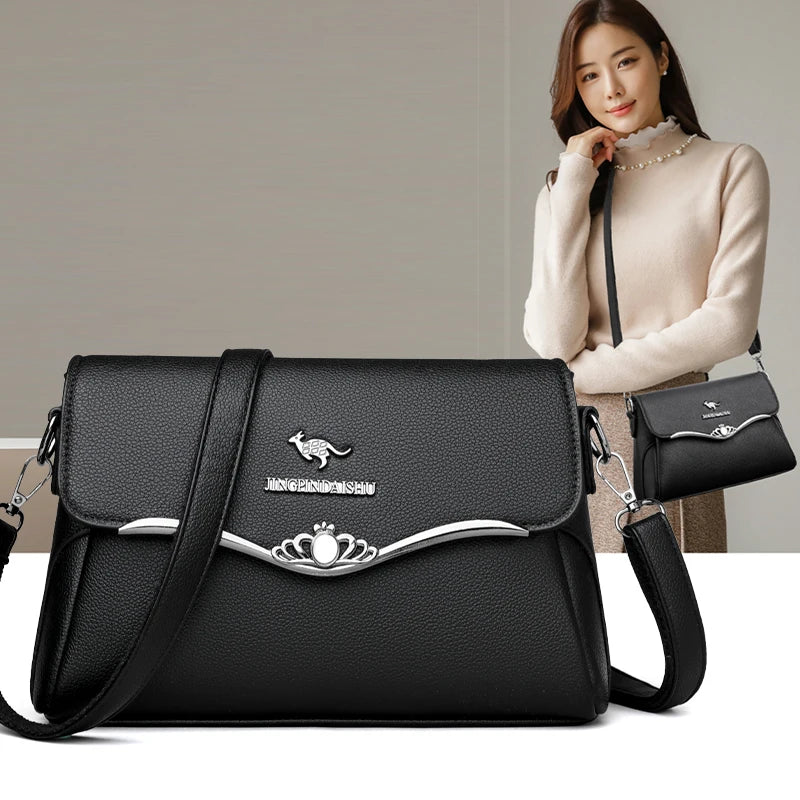 Women's PU Leather Casual Tote Crossbody Bag