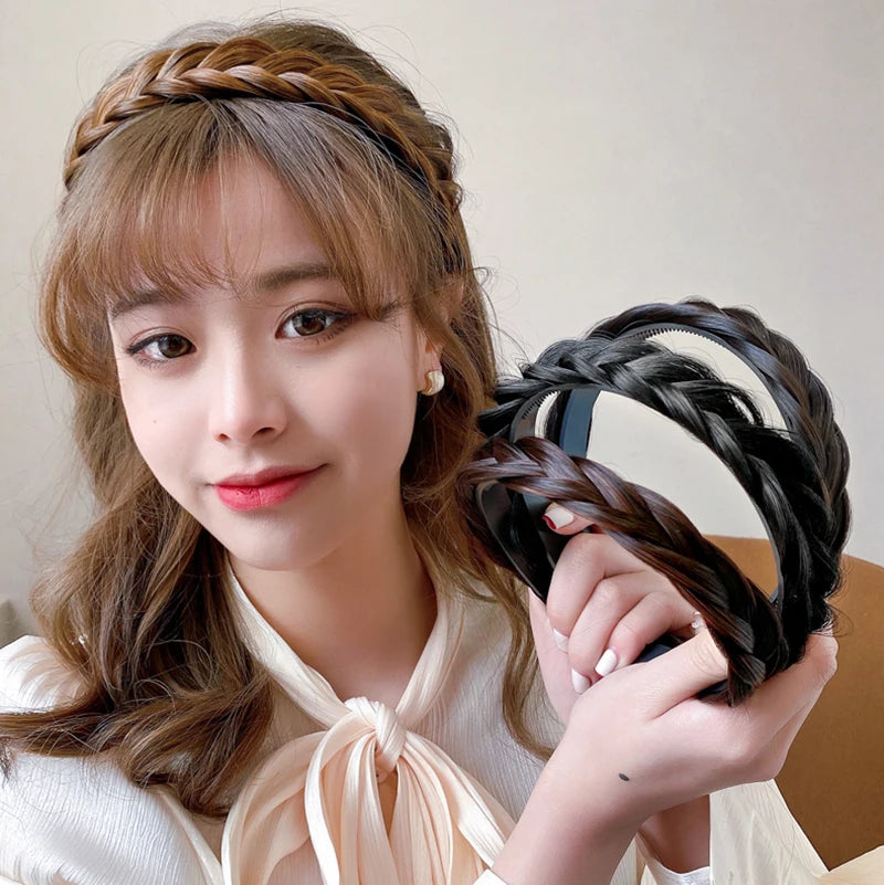 Braid Hair Band Women Fishbone Braid Wig Twist Braid Headband Hairpin Bohemia Non-slip Headdress Bridal Girls Hair Accessories