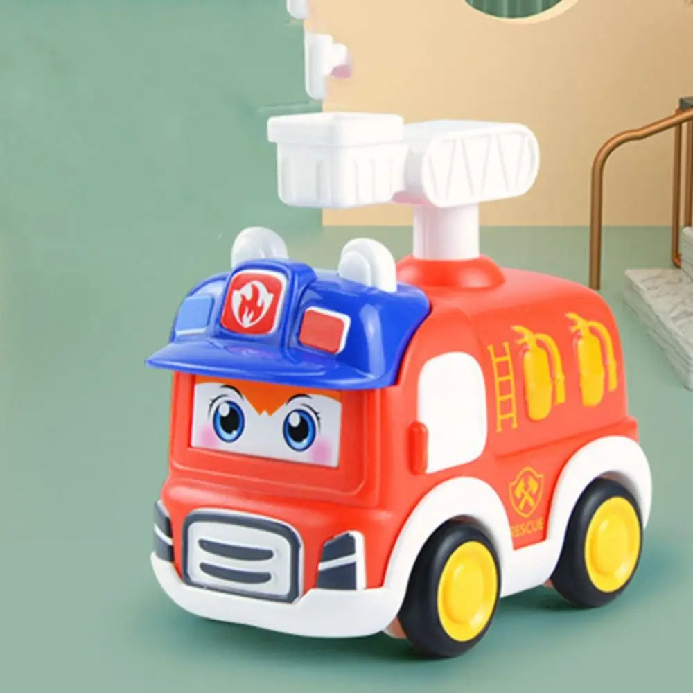 Interactive Police Car Press and Go Car Toy Vehicle Pull Back Push and Go Cars Fire Truck Mini Vehicles Wind-up Cars Toys Gift