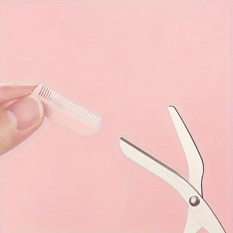 Eyebrow Trimmer Set, Precision Trimming Scissors, Curved Eyebrow Trimmer And Comb - For On-The-Go Eyebrow Grooming