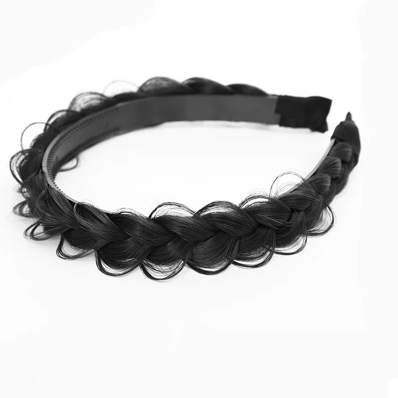 Braid Hair Band Women Fishbone Braid Women Wig Twist Braid Headband Hairpin Bohemia Non-slip Headdress Bridal Hair Accessories