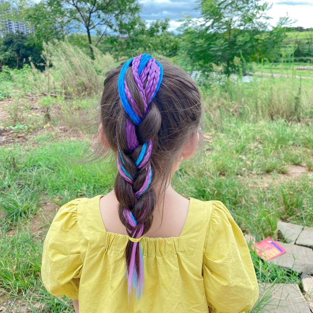 Korean Fashion Kids Wig Braids Girls Dirty Braid Hair Rope Children Gradient Barrettes Headwear Baby Kids Hair Accessories