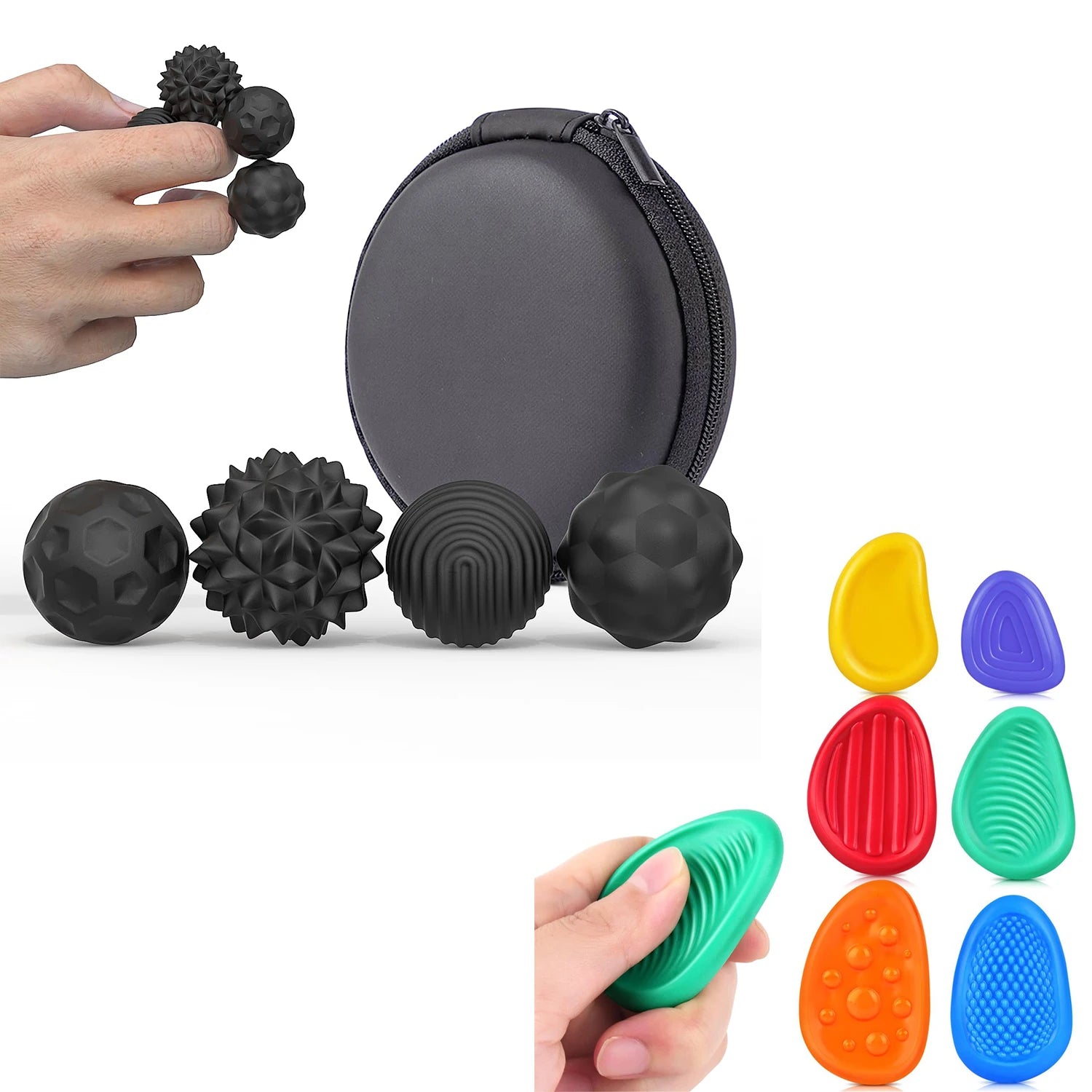 Magnetic Balls Fidget Sensory Toys Stress Relief for Adults Kids Fidget Textured Magnetic Balls with Silicone Shell Desk Toys