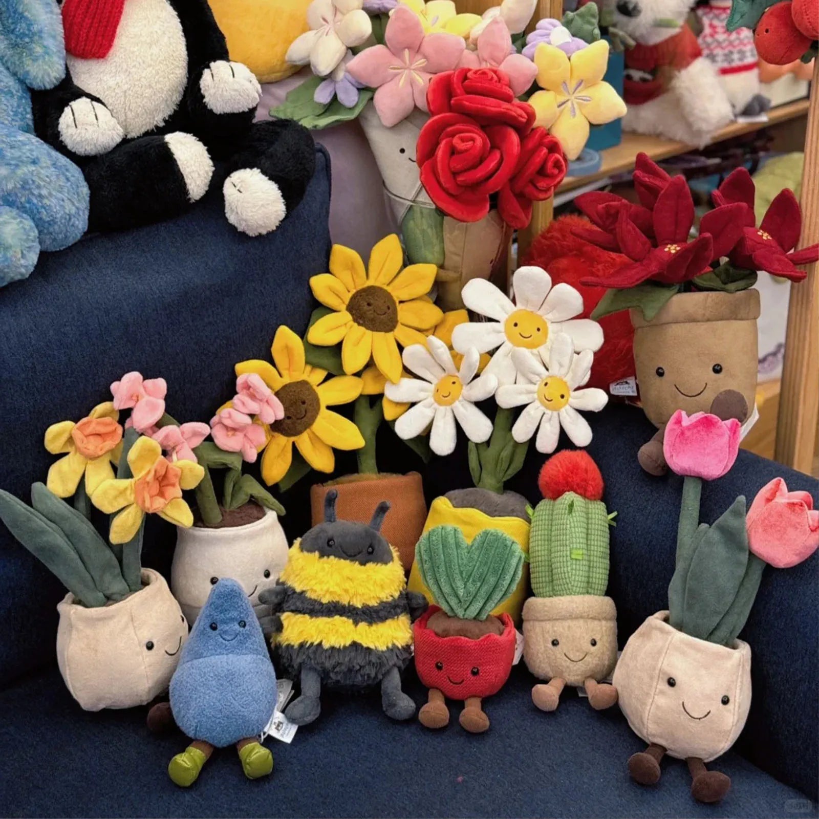JC Plush Potted Plant Decor Toy Sunflower Daisy Drop Stuffed Soft Comfortable Doll Home Decoration Trendy Toy Jc Plush Gift