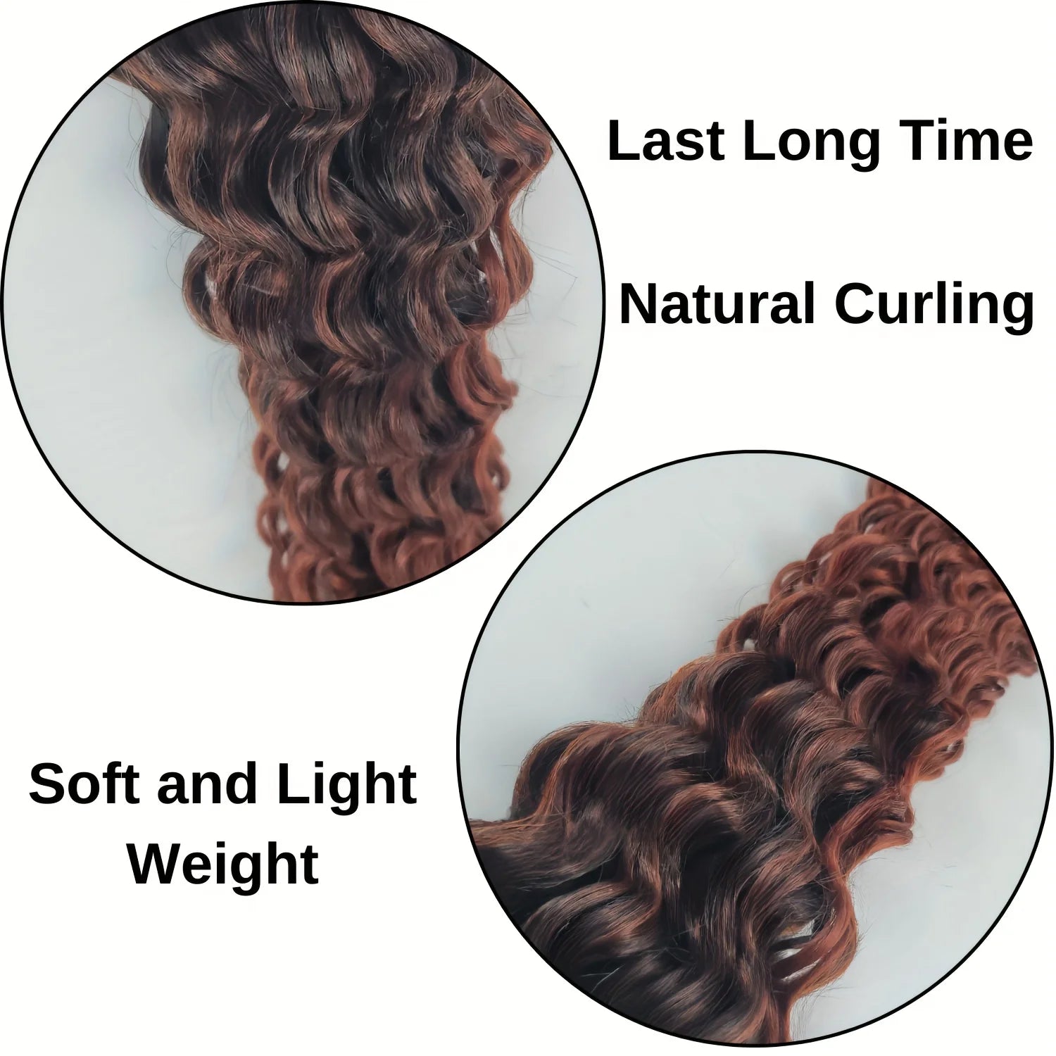 6pcs 24" Boho Braids | Ombre Brown | Pre-Stretched Synthetic | Long Wavy, Glossy | Holiday/Party/Casual | DIY Hair Accessories