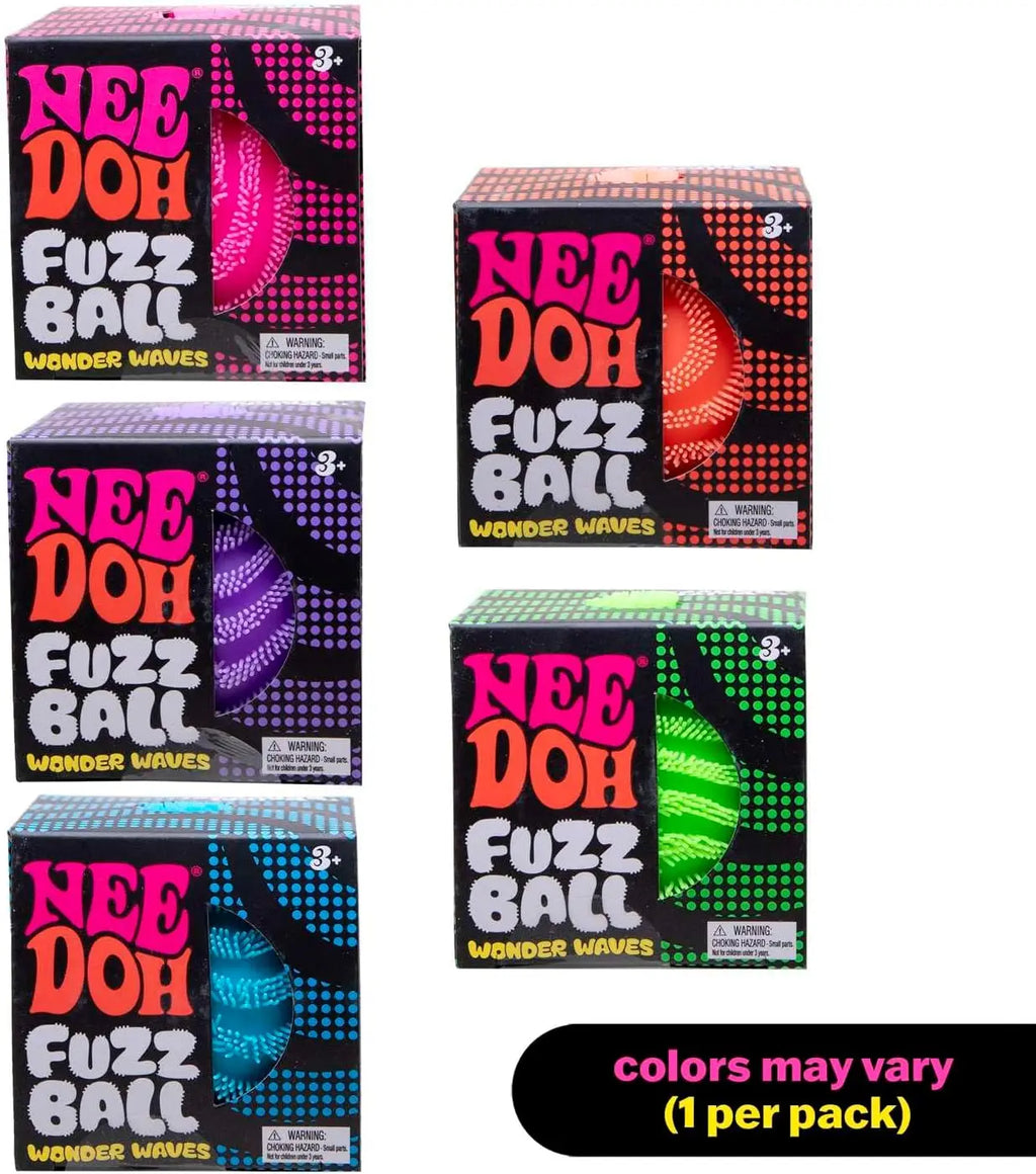 Schylling NeeDoh Fuzz Ball Wonder Waves | Textured Sensory Squeeze Toy | Stress Relief | Ages 12+