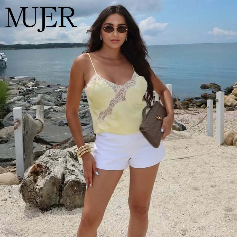 Women's Lace Asymmetric Backless Camisole Top