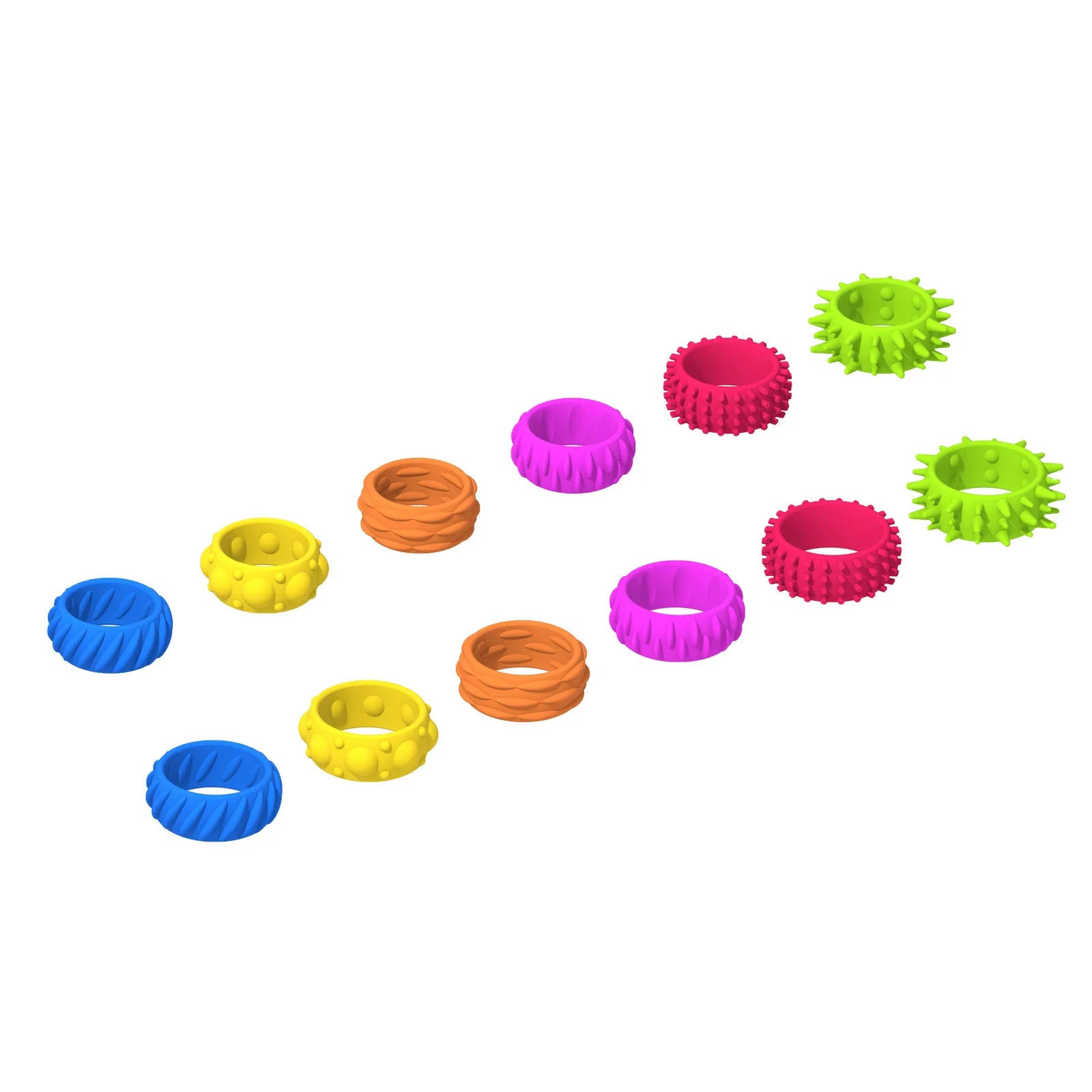 12/6/5PCS Fidegts Toys Silicone Sensory Rings Bracelet Stone Fun Fidgets for Kids Texture Stress Toys for Kids Autism Calming