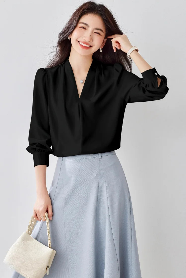 Women's Satin Office Blouse