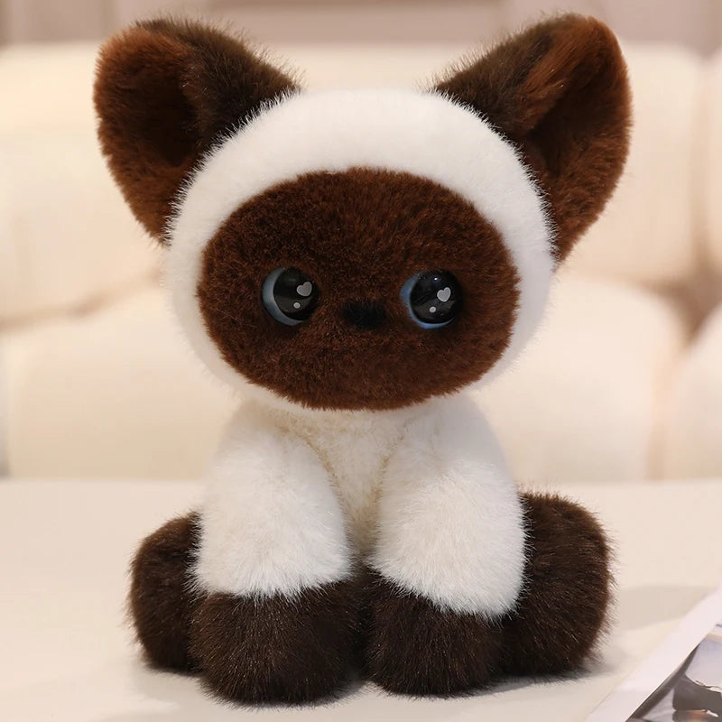 Cute Calico Cat Plush Toy Lifelike Devon Cat Soft Animal Doll Office Classroom Desk Decoration Kids Toys Gift Cat Lovers