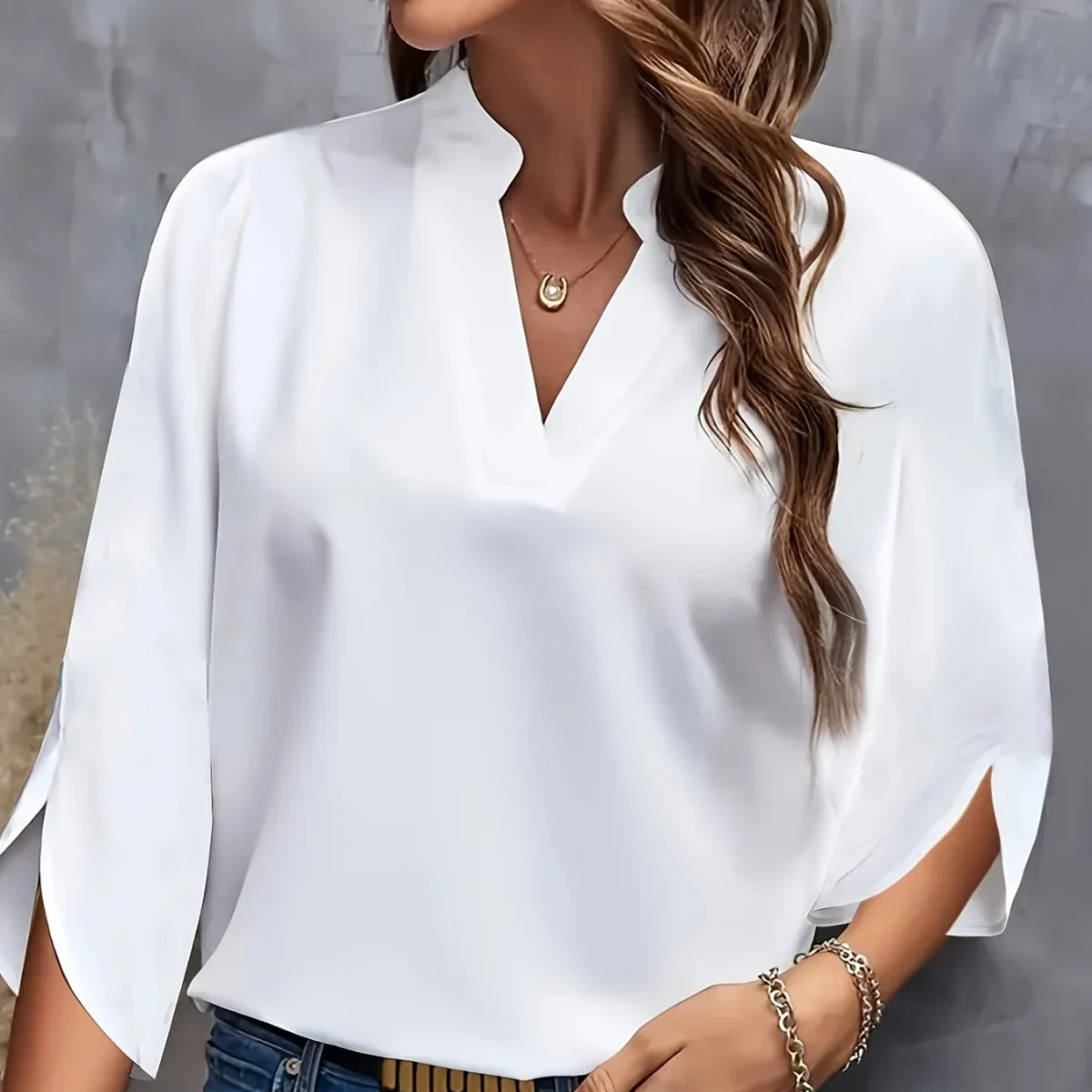 Women's Plus Size V-Neck Blouse
