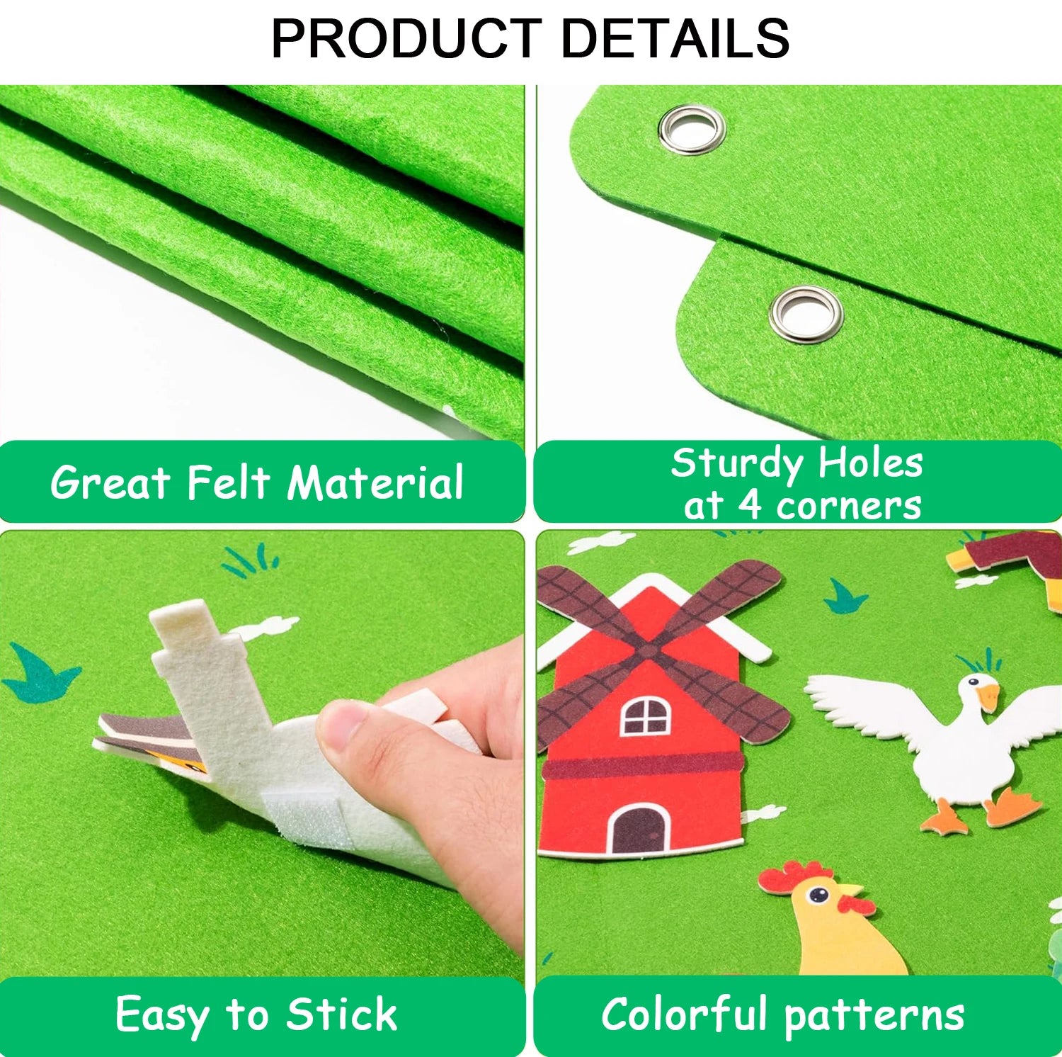 Felt Story Board Set Toy for kids Farm Animals Vehicle Preschool Education Early Learning Interactive Play Mat Wall Hanging Gift
