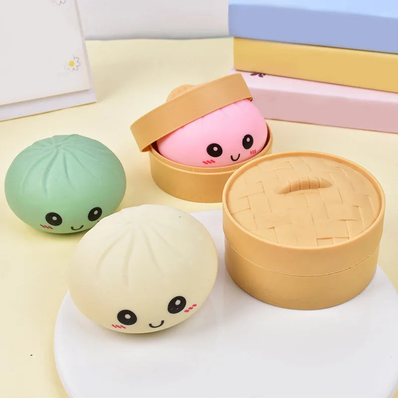 12-Piece Dumpling Shaped Squeeze Toy Set | Stretchy Calming Sensory Fidget Toys | 2 Set Styles