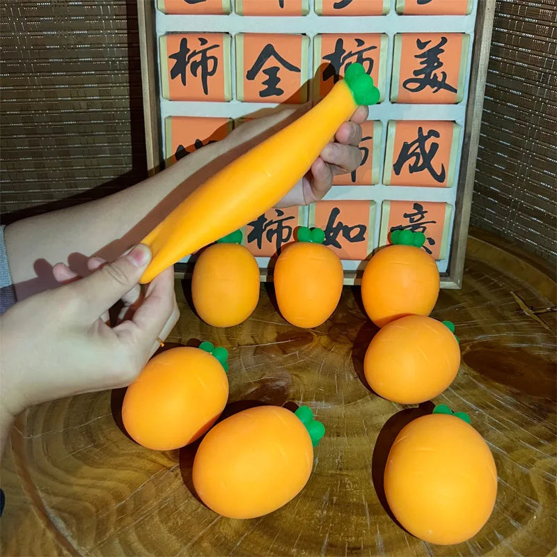 Stress-Relief Carrot Squeeze Toy, Imitation Vegetable Slow Rebound Ball, Soft Non-Toxic Decompression Fidget Toy for Children