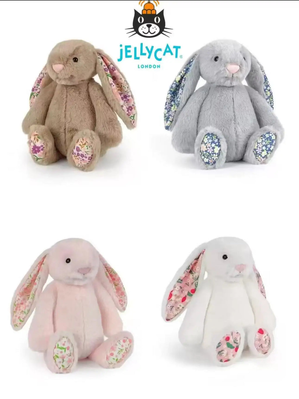 Soft Bunny Plush Toy 30cm | Long Ears Rabbit Doll – White & Pink