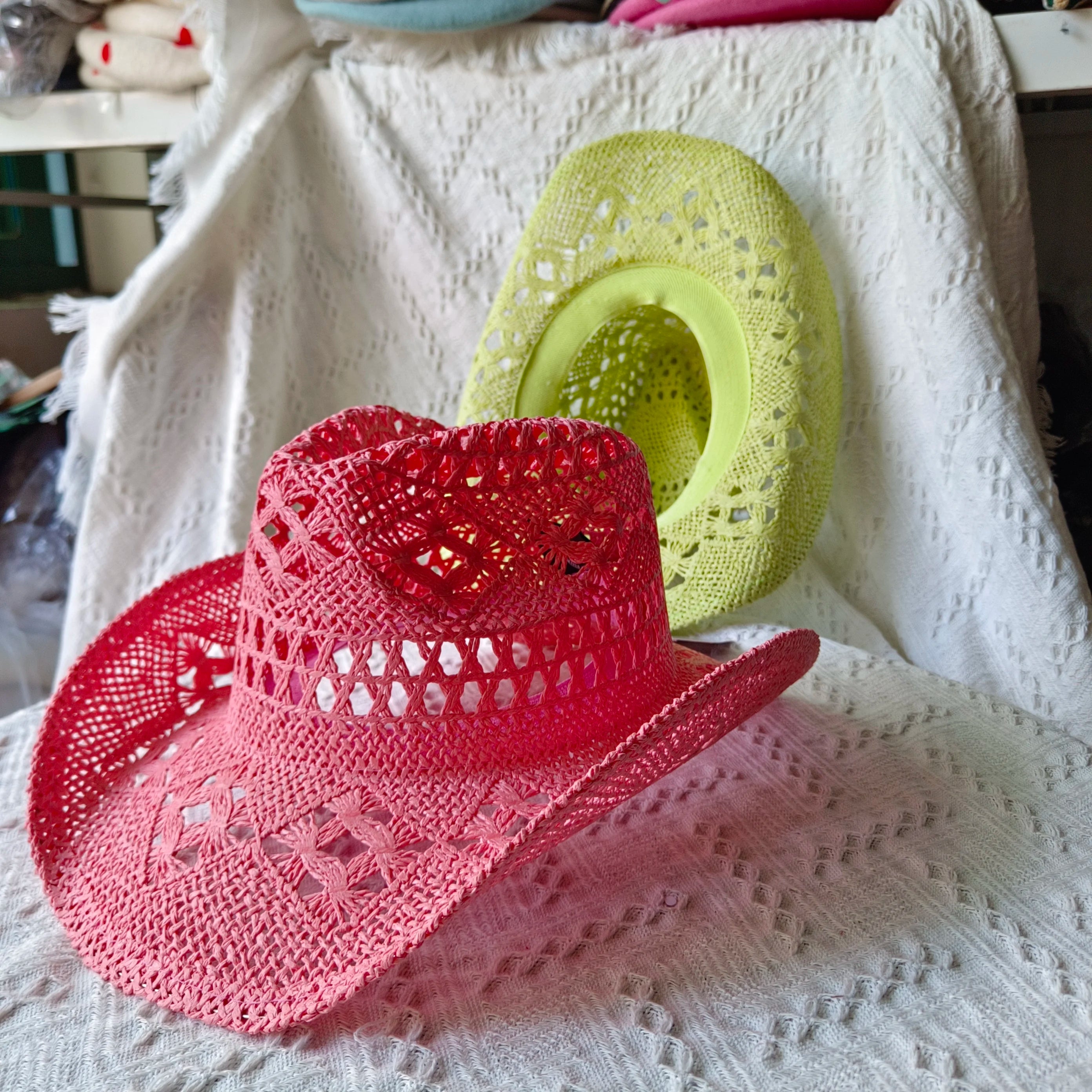 Women's Straw Cowgirl Hat – Wide Brim Shapeable Western Beach Sun Hat | Coastal Cowgirl Style