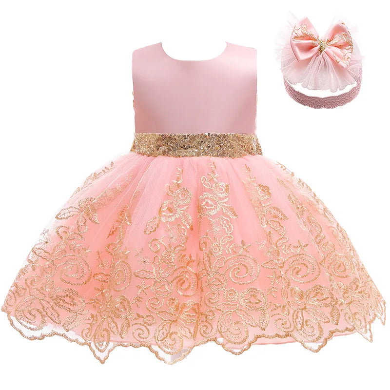 2026 Summer Lace Newborn Dress with Big Bow Fashion Little Princess Baby white Dress Birthday Gifts Children's Clothing 3 6 12M