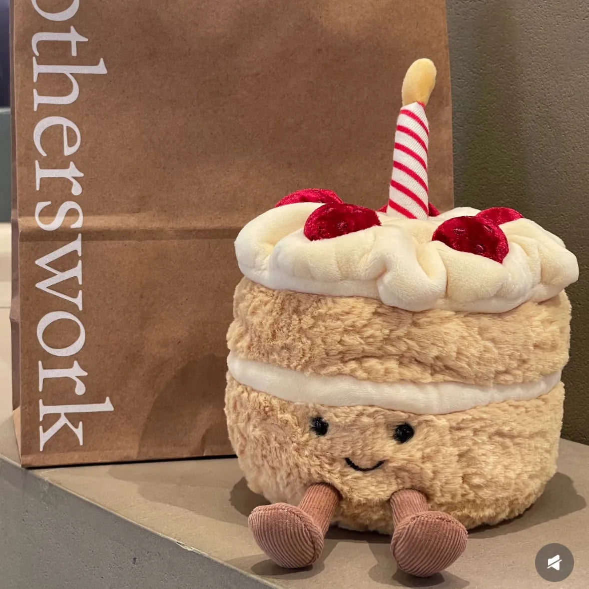 Bashful Beige Bunny Birthday Plush 23cm | Cupcake Stuffed Toy & Sofa Pillow