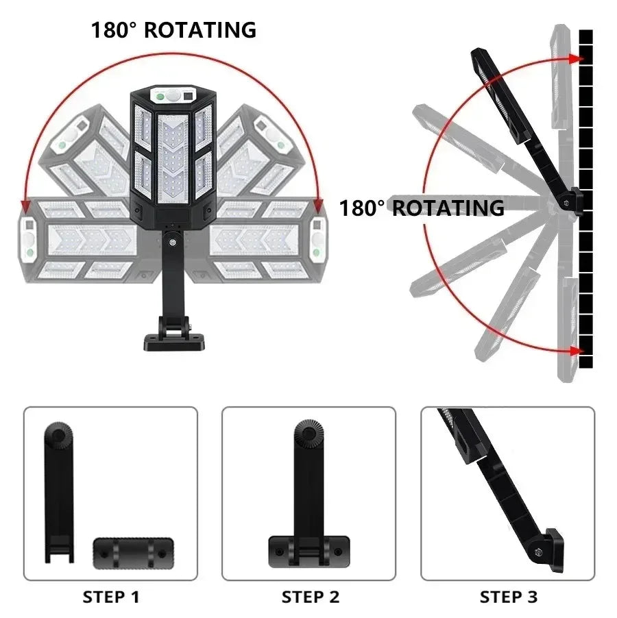 15000LM Solar Motion Sensor Wall Light | IP65 Waterproof Outdoor LED Lamp