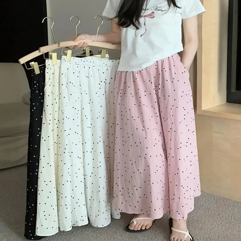 Women's High Waist Pleated A-Line Midi Skirt